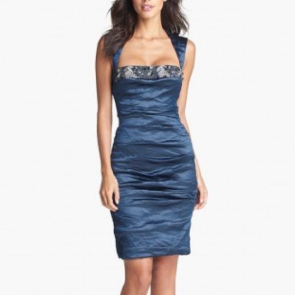 Nicole Miller Metallic Embellished Size 2 Dress